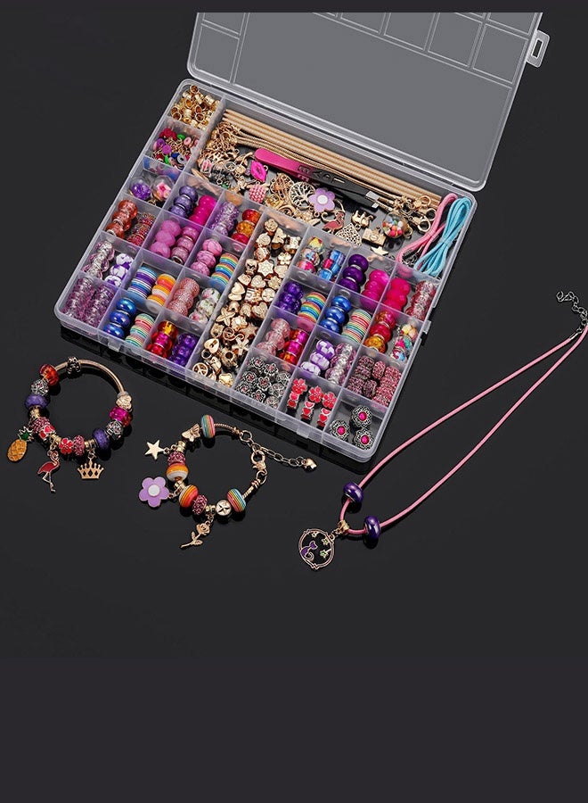 YallaBuy Deluxe 305 Pcs Jewelry Making Kit With Golden Alloy Charms And Colorful Beads, DIY Bracelet And Necklace Craft Kit For Kids And Adults - Image 2